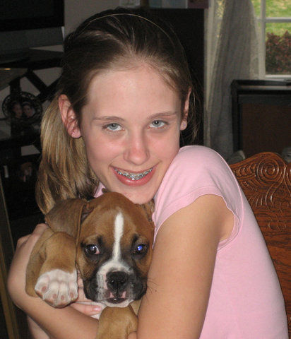 Taylor with puppy